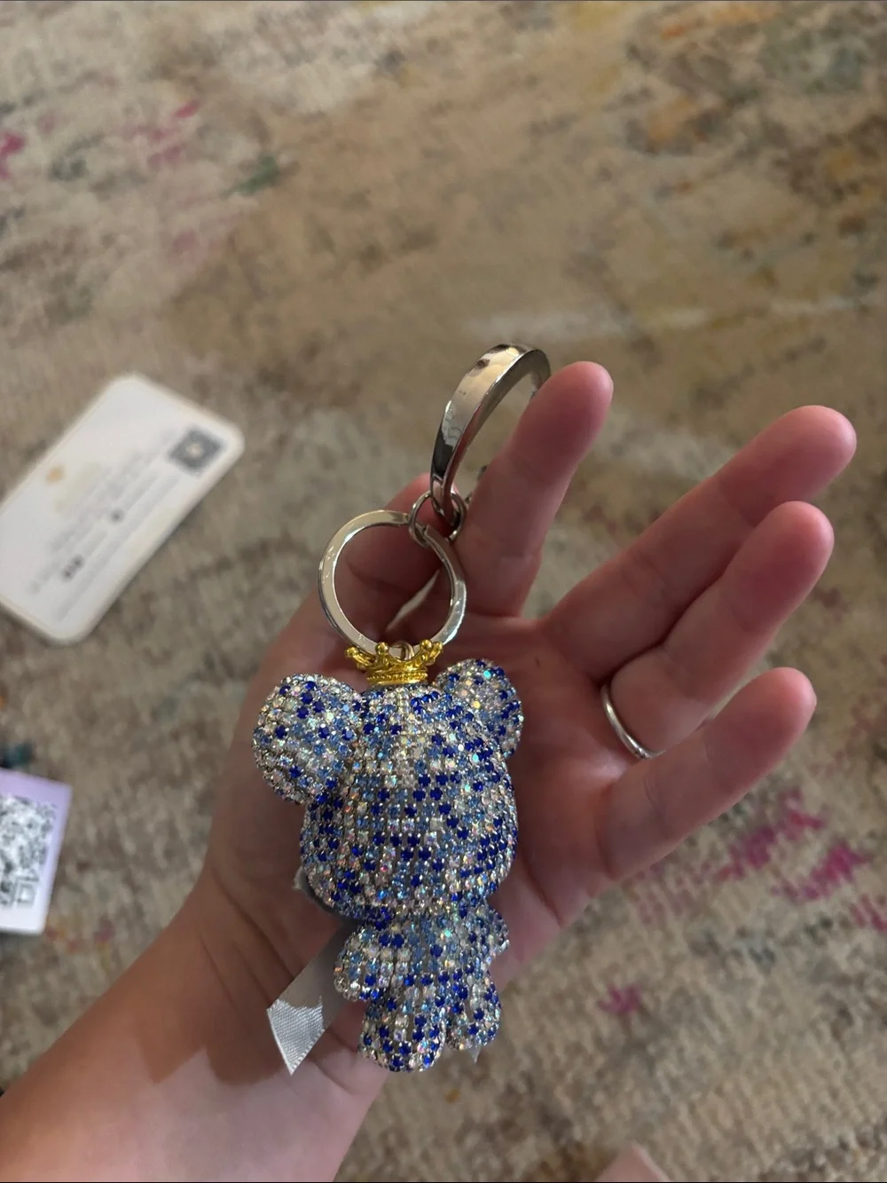 Keychain jeweled bear